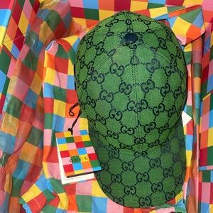 GG supreme baseball cap green